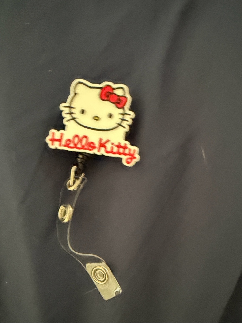Hello Kitty White and Red Retractable ID Badge Reel